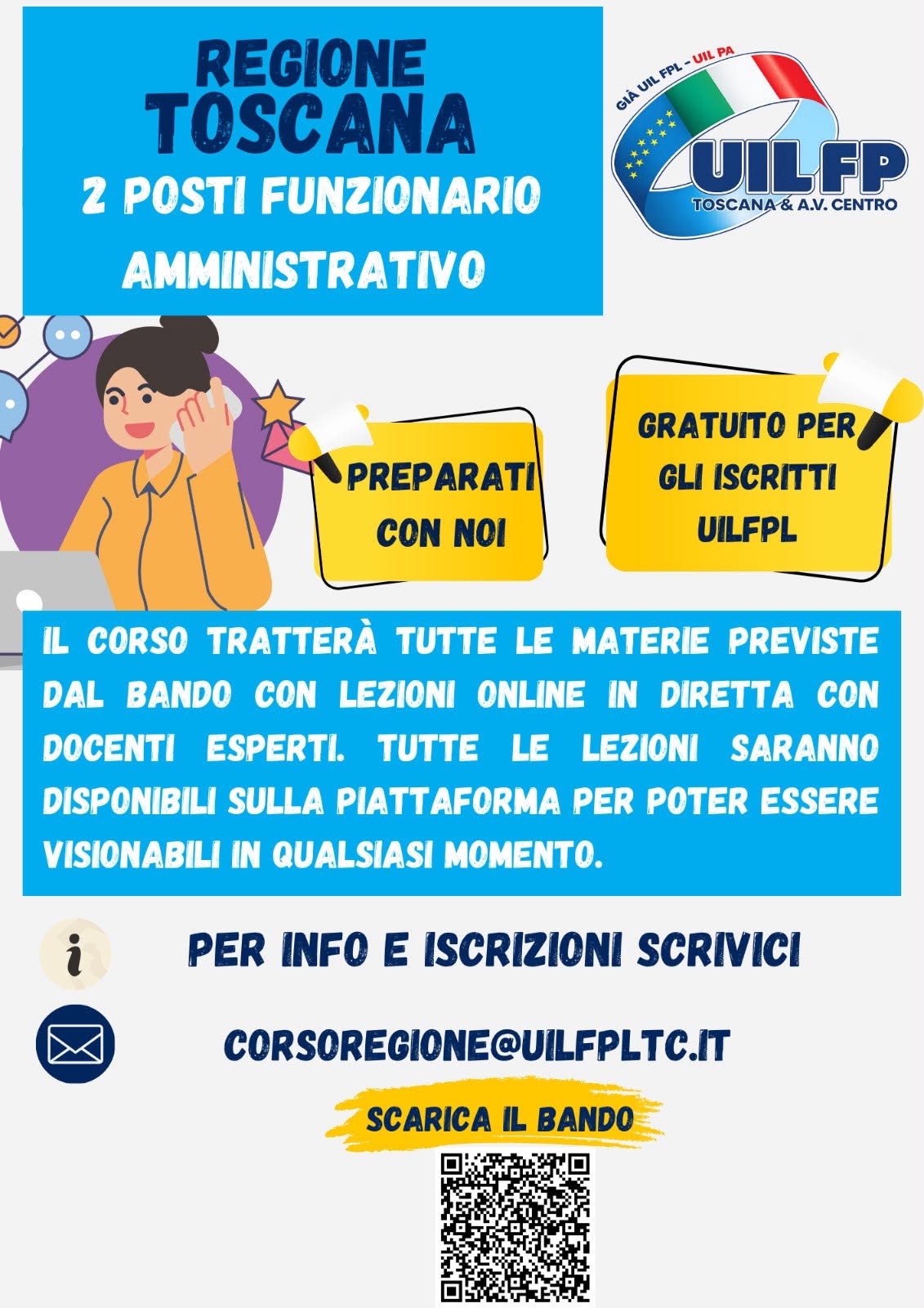 Concorso Regione Toscana: corso UIL FP per 2 Funzionari Amministrativi